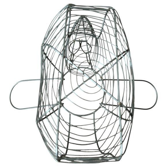 Vtg Wire Bunny Basket Moving Handles Egg Gathering Cottagecore Easter Decor - Picture 7 of 9